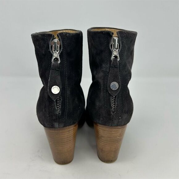 Rag & Bone Newbury Ankle Booties Dark Charcoal Gray Suede Women's Size 38.5 - Picture 7 of 13